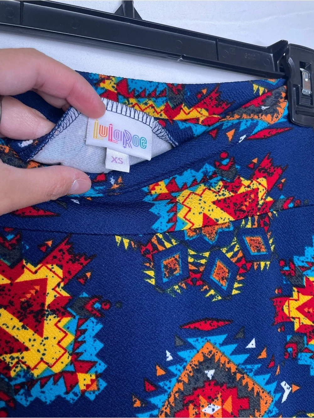 LuLaRoe Women’s Navy Aztec Geometric Midi Skirt